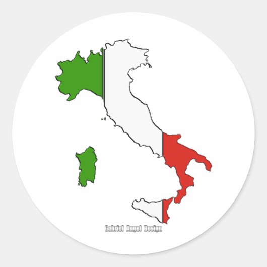 Italiaanse vlag ronde sticker (Voorkant)