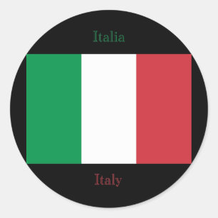 Italiaanse vlag ronde sticker
