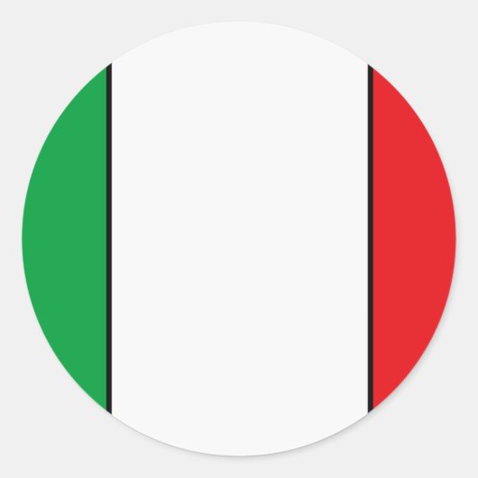 Italiaanse vlag ronde sticker (Voorkant)