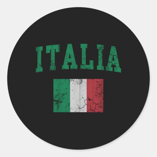 Italiaanse vlag ronde sticker (Voorkant)