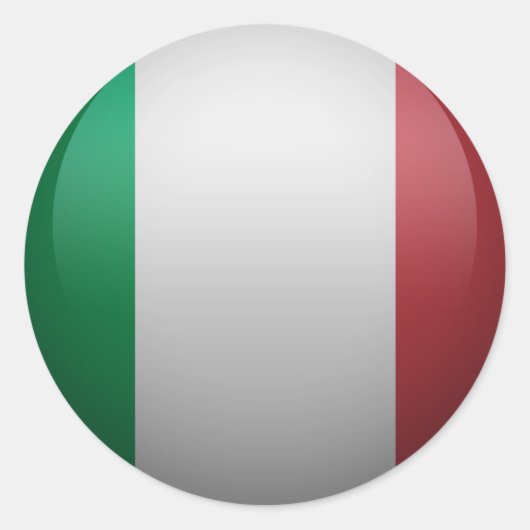 Italiaanse vlag ronde sticker (Voorkant)