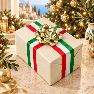 Italiaanse Vlag Rood Wit Groen Kerstmis Lint