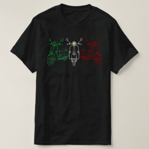 Italiaanse Vlag Scooter   Retro Motorfiets Driekle T-shirt