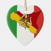 Italiaanse vlag Sicilië Keramisch Ornament (Rechts)