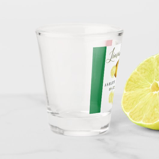 Italiaanse vlag Trouwdatum Uw namen Limoncello Shot Glas (Links)