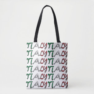 Italiaanse vlag Typografie Europese landenlabel Tote Bag