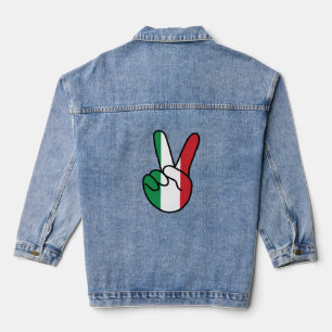 Italiaanse vlag V-teken Denim Jacket
