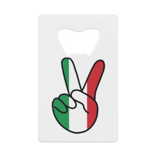 Italiaanse vlag V-teken Kredietkaart Flessenopener