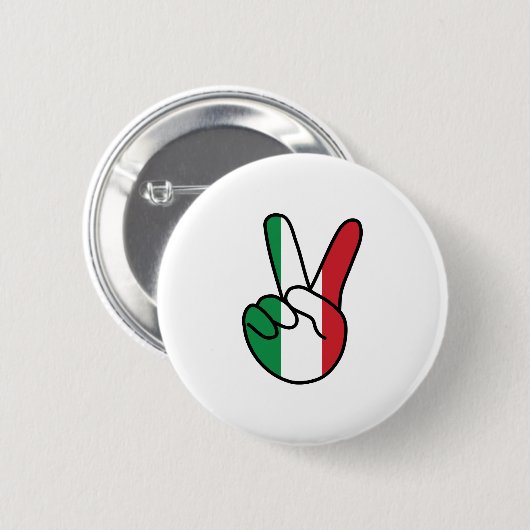 Italiaanse vlag V-teken Ronde Button 5,7 Cm (Voorkant /achterkant)