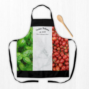 Italiaanse Vlag van Basilicum, Marmer en Tomaten Schort