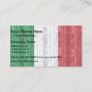 Italiaanse vlag van Wooden Visitekaartje
