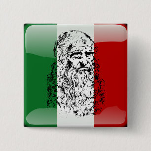 Italiaanse vlag vierkante button 5,1 cm