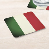 Italiaanse vlag vierkante kartonnen onderzetter (Schuin)