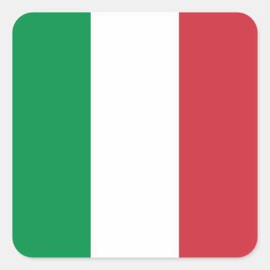 Italiaanse vlag vierkante sticker (Voorkant)