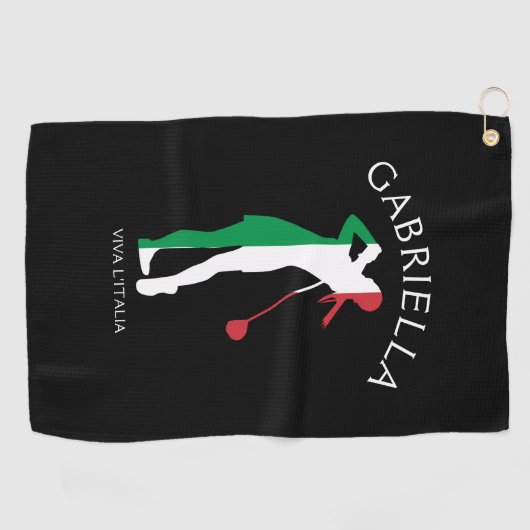 Italiaanse vlag Viva l'Italia Italiaanse vlag Golf Golfhanddoek (Horizontaal)