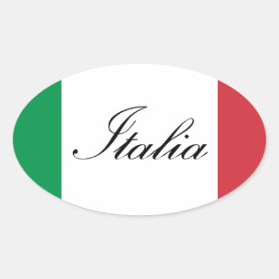 Italiaanse vlag - vlag van Italië - Italië Ovale Sticker