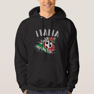 Italiaanse vlag Voetbal Grunge Hoodie