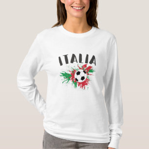 Italiaanse vlag Voetbal Grunge T-shirt