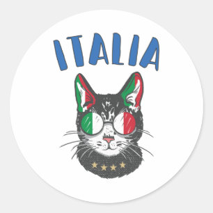 Italiaanse vlag voor voetbalbeker Mascot Ronde Sticker