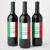 Italiaanse vlag wijn fles label voor bruiloft wijn etiket (Flessen)