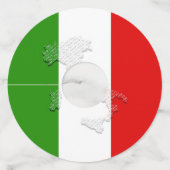 Italiaanse vlag wijnglaslabel (Voorkant)
