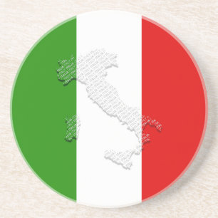 Italiaanse vlag zandsteen onderzetter