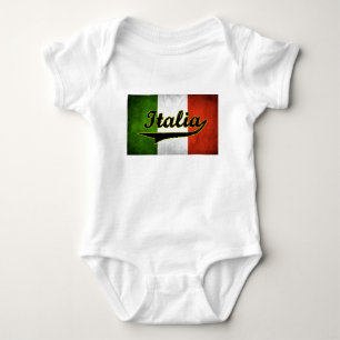 Italiaanse vlag Zwarte Glas (Baby Creeper) Romper