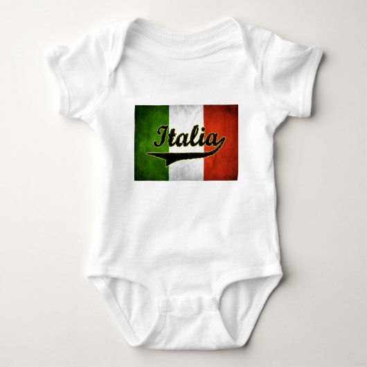 Italiaanse vlag Zwarte Glas (Baby Creeper) Romper (Voorkant)