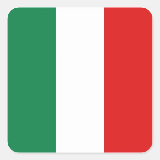 Italiaanse vlaggen vierkante sticker (Voorkant)