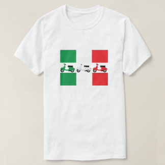 Italiaanse vlagkleuren en -scooters in groen/wit/r t-shirt