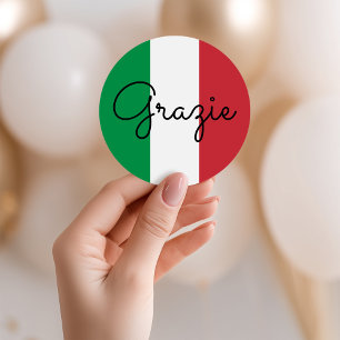 Italiaanse vlagkleuren Grazie Ronde Sticker