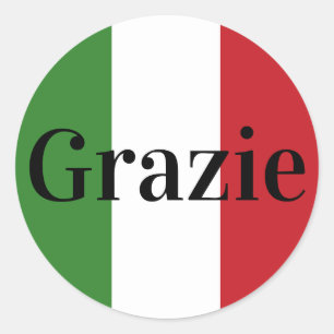 Italiaanse vlagkleuren Italië Groen Wit Rood Grazi Ronde Sticker