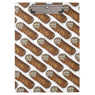 Italiaanse voedselbakkerij chocolade Chip Cannoli Klembord