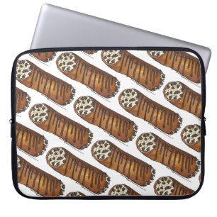 Italiaanse voedselbakkerij chocolade Chip Cannoli Laptop Sleeve