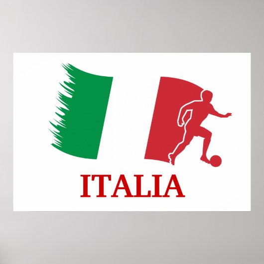 Italiaanse voetbalvlag poster (Voorkant)