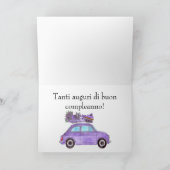 Italiaanse vogelretro Fiat 500 Kaart (Binnen)