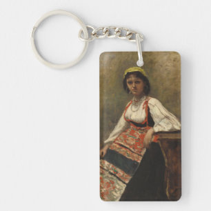 Italiaanse vrouw (La Morieri) door Corot Sleutelhanger