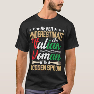 Italiaanse vrouw met een Wooden Spoon italiaanse m T-shirt
