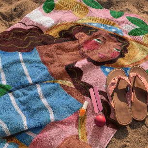 Italiaanse vrouw zomer strandvakantie strandlaken