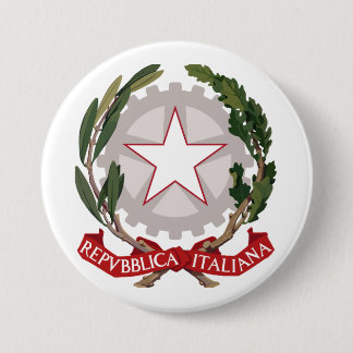 Italiaanse wapenschild ronde button 7,6 cm