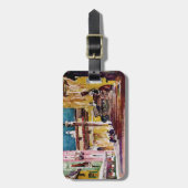 Italiaanse Waterverf Piazza Bagagelabel (Voorkant verticaal)