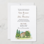 Italiaanse Waterverf Villa Wedding Kaart (Voorkant)