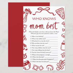 Italiaanse 'Wie kent mama het beste?' baby shower