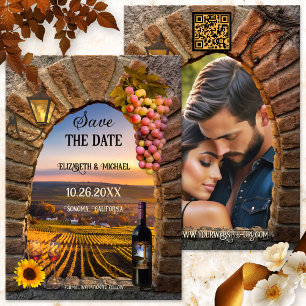Italiaanse wijn thema foto bruiloft save the date