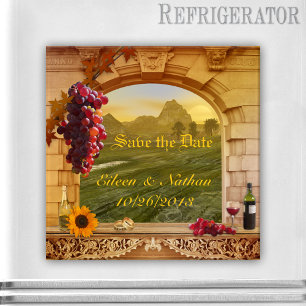  Italiaanse wijnbouw Herfst Save the Date Magnet Magneet