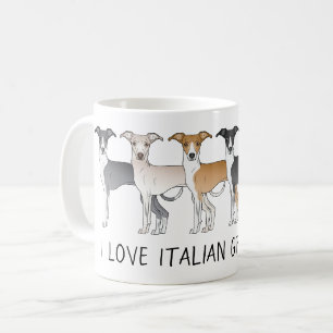 Italiaanse Windhond Cartoonhonden met aangepaste t Koffiemok