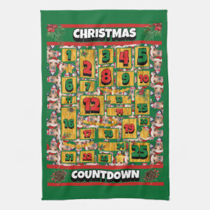 Italiaanse Windhond Countdown Kerst Advent Hond Theedoek