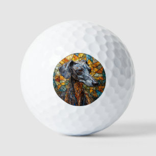 Italiaanse Windhond hond Gebrandschilderde Kunst Golfballen