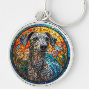 Italiaanse windhond hond gebrandschilderde kunst sleutelhanger