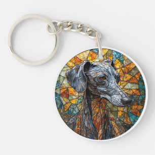 Italiaanse Windhond hond Gebrandschilderde Kunst Sleutelhanger